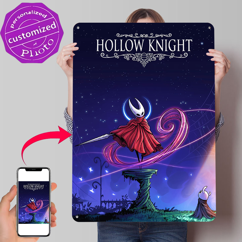 Retro Knight Gaming - Металлический постер Hollow Knight: Ретро-вывеска для