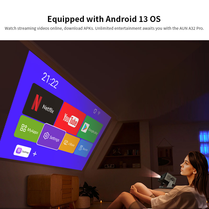 AUN A32 Pro Android 13 Проекто – обзор и цена Retro Gaming Projector